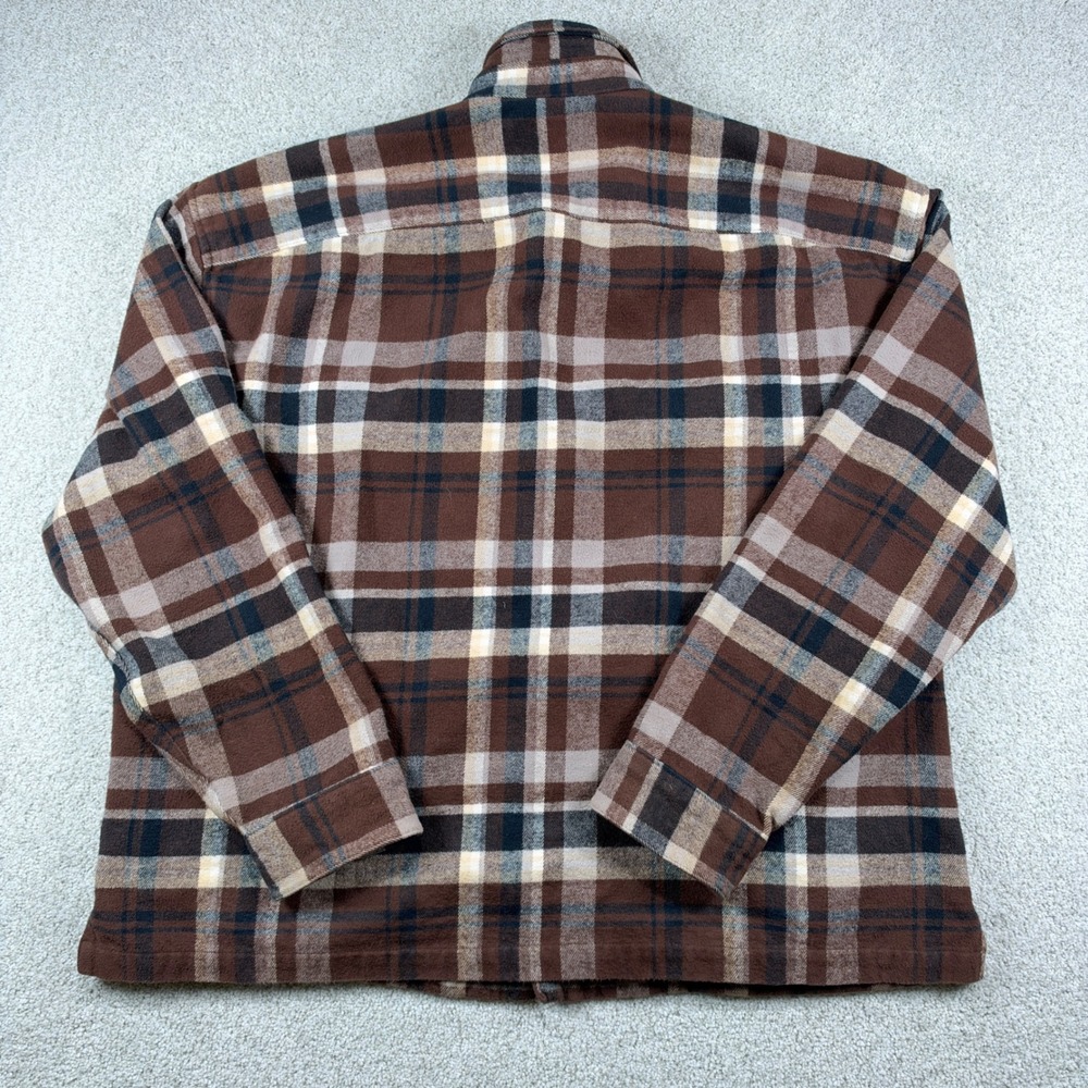 Abercrombie & Fitch Flannel Shirt Mens XXL Brown Plaid Soft A&F Heavy - Picture 6 of 7